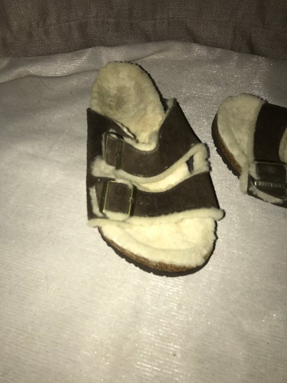 Birkenstock Arizona Shearling Suede Sandals Brown Women's 11 / EU 42 - Picture 15 of 16